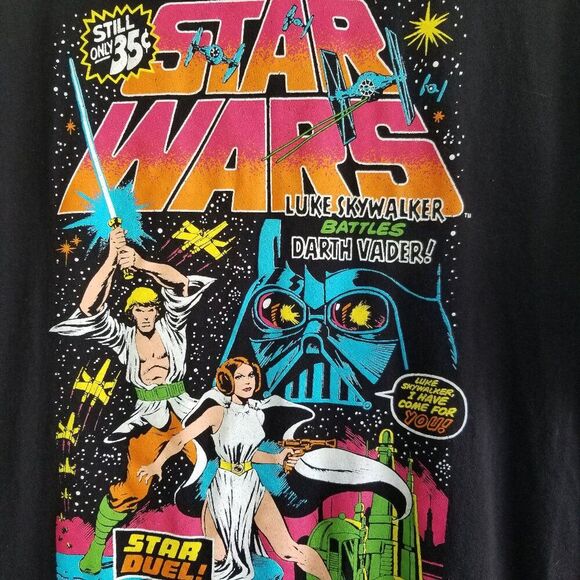Disney Lucas Films Retro Comic Star Wars T Shirt in Black Size XL - Picture 5 of 9